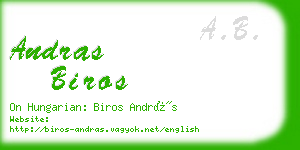 andras biros business card